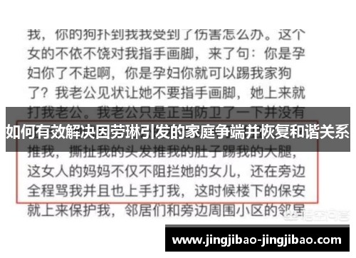 如何有效解决因劳琳引发的家庭争端并恢复和谐关系
